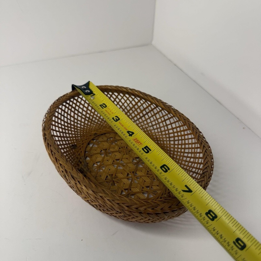 Lot of 6 Vintage Rattan,Wicker, Bamboo Handmade Baskets Boho Cottage Decor - Picture 15 of 16
